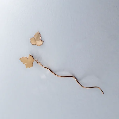 گوشواره طرح برگ دانین گلد