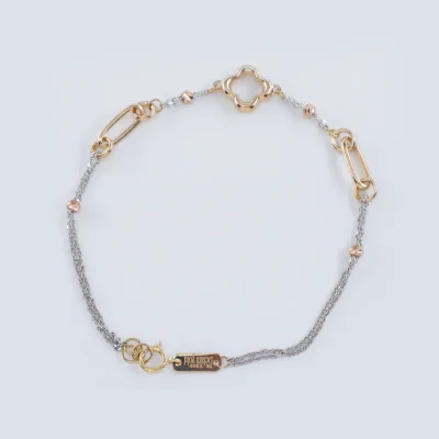 دTwo-tone gold chain bracelet