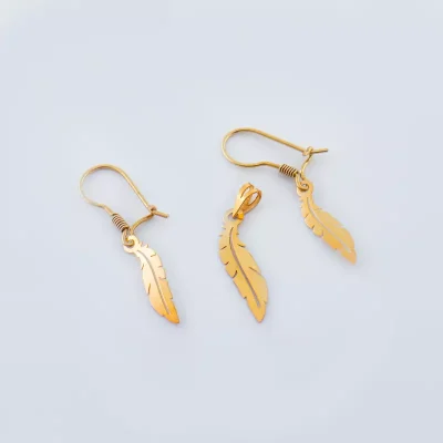 خریدنيم ست طلا طرح پر