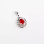 نيم ست طلا سفید نگين قرمز