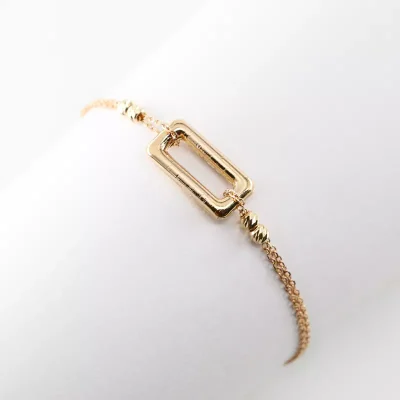 دستبند طلا پلاک مستطیلی