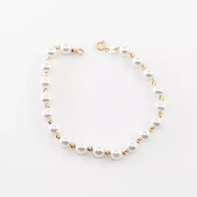 دستبند طلا گوی و مرواريد