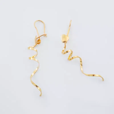 گوشواره طلا فرفری با سری قلبی